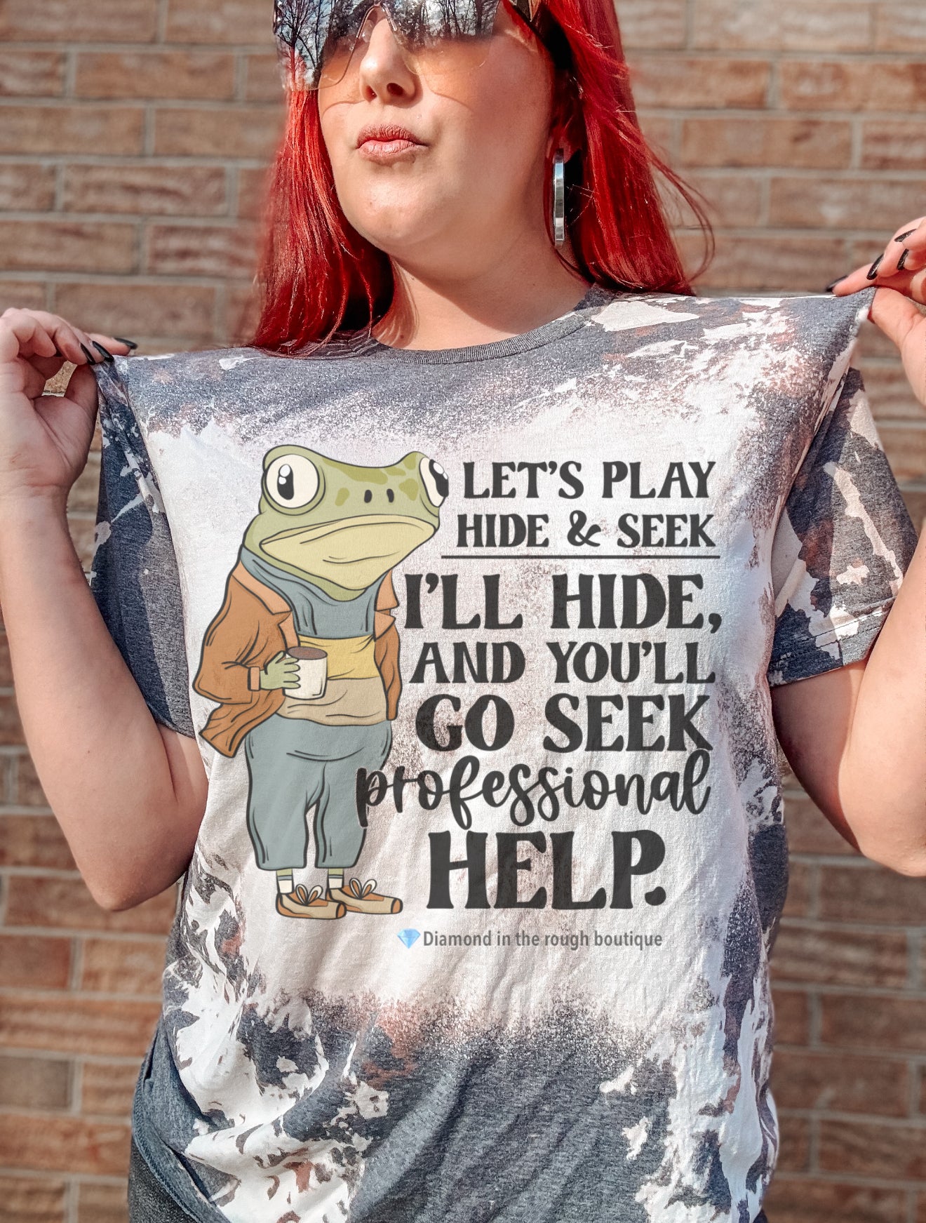 Hide & seek funny-bleached tee