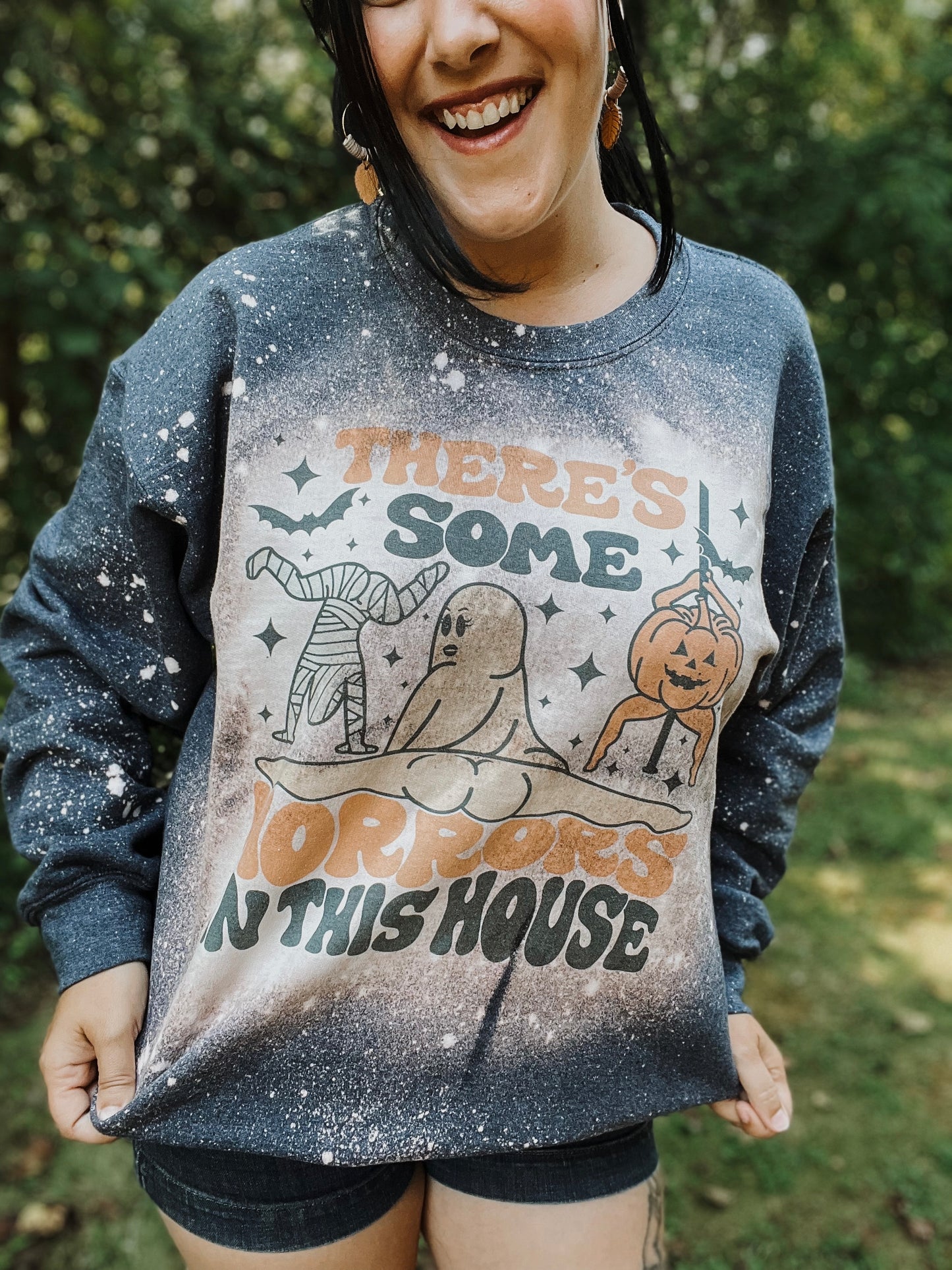 Ghost Horrors-bleached crewneck