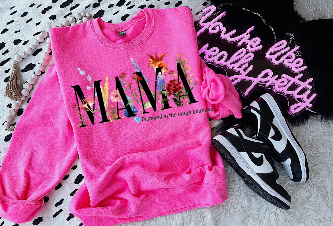 Floral Mama-crewneck