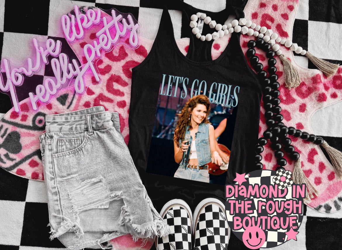 Let’s go girls-racer back tank