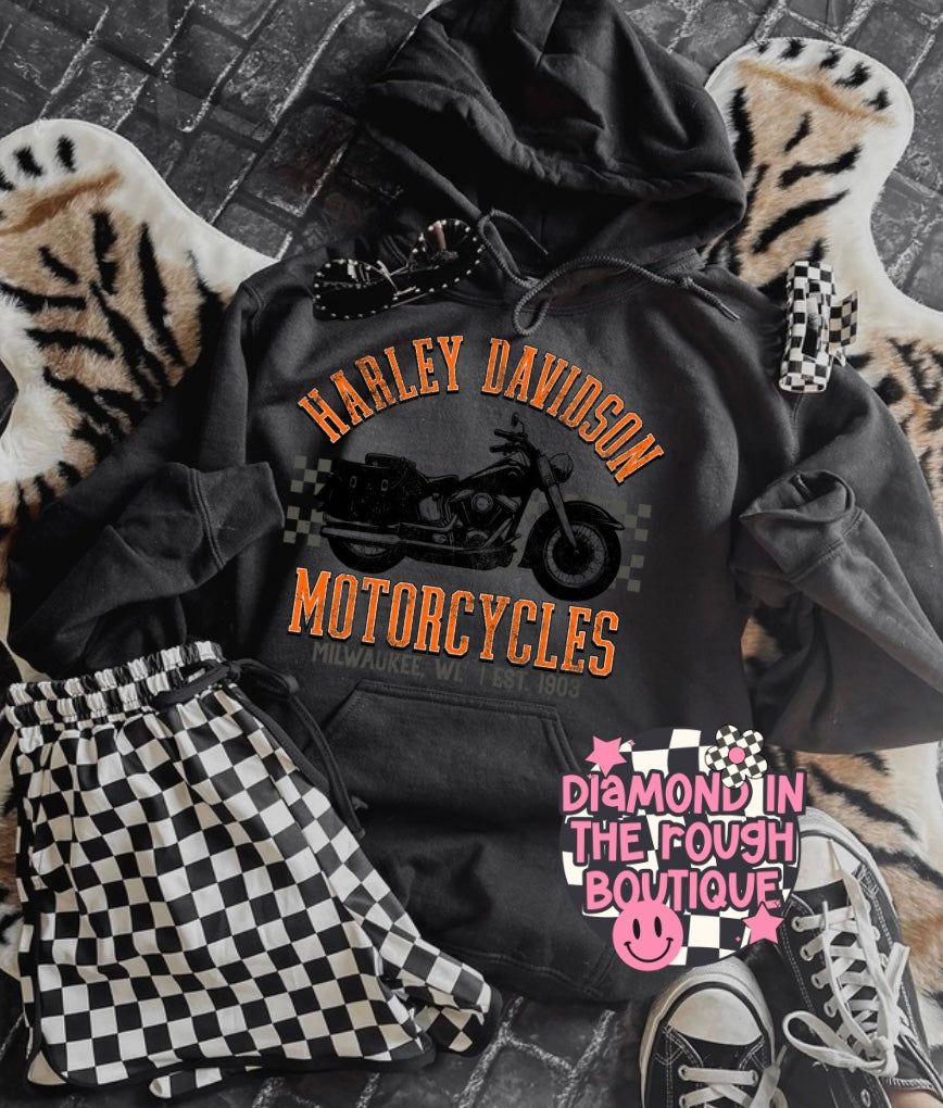 Black & orange HD-Hoodie