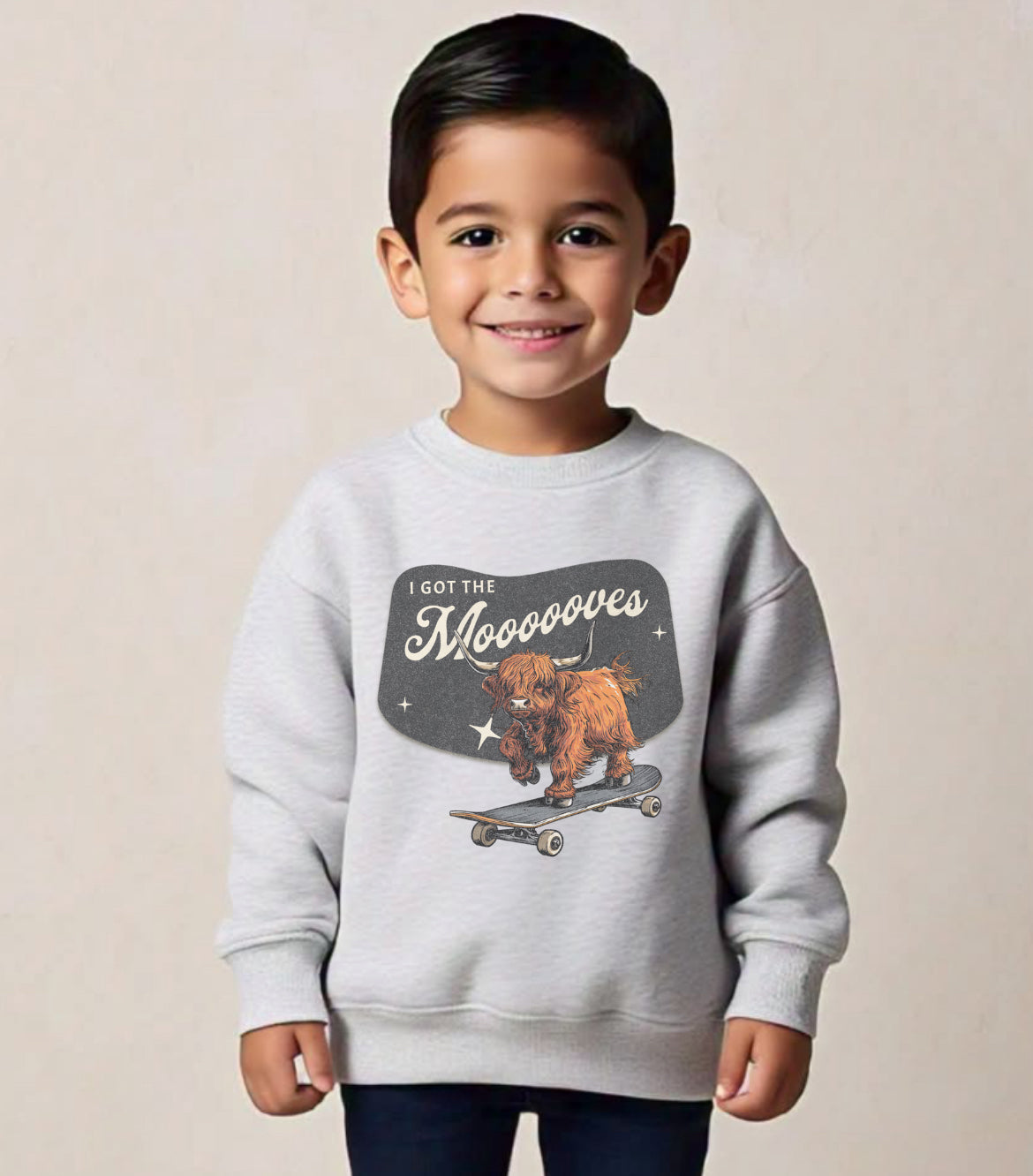I got the mooooves-Youth Crewneck