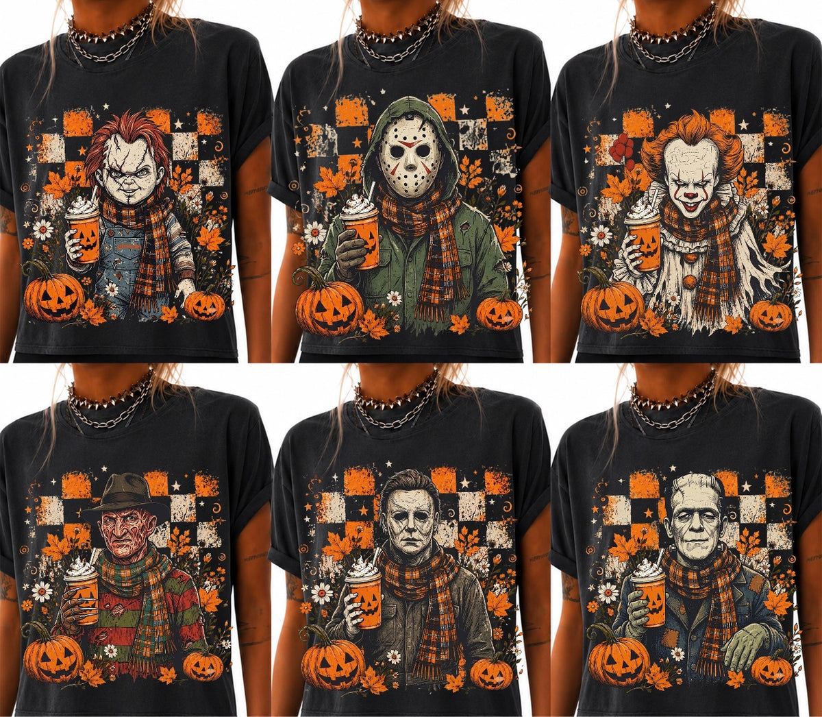 Coffee Halloween Guys-BLACK graphic tee