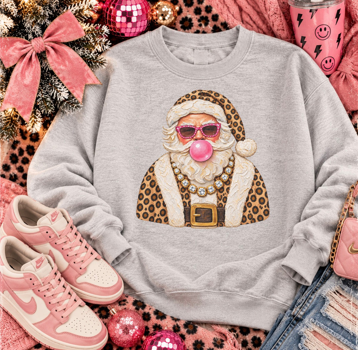 Blingy bubble gum Santa-sweatshirt