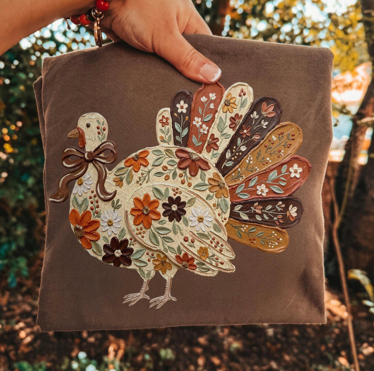 Floral Turkey-graphic Tee