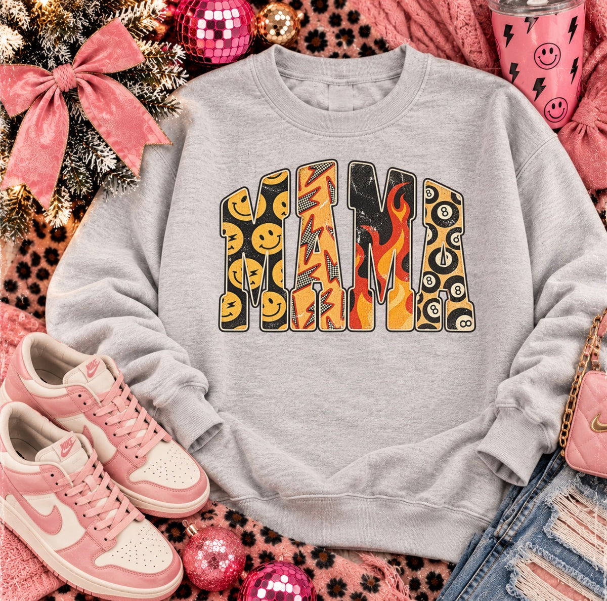 Fire flame Mama-sweatshirt
