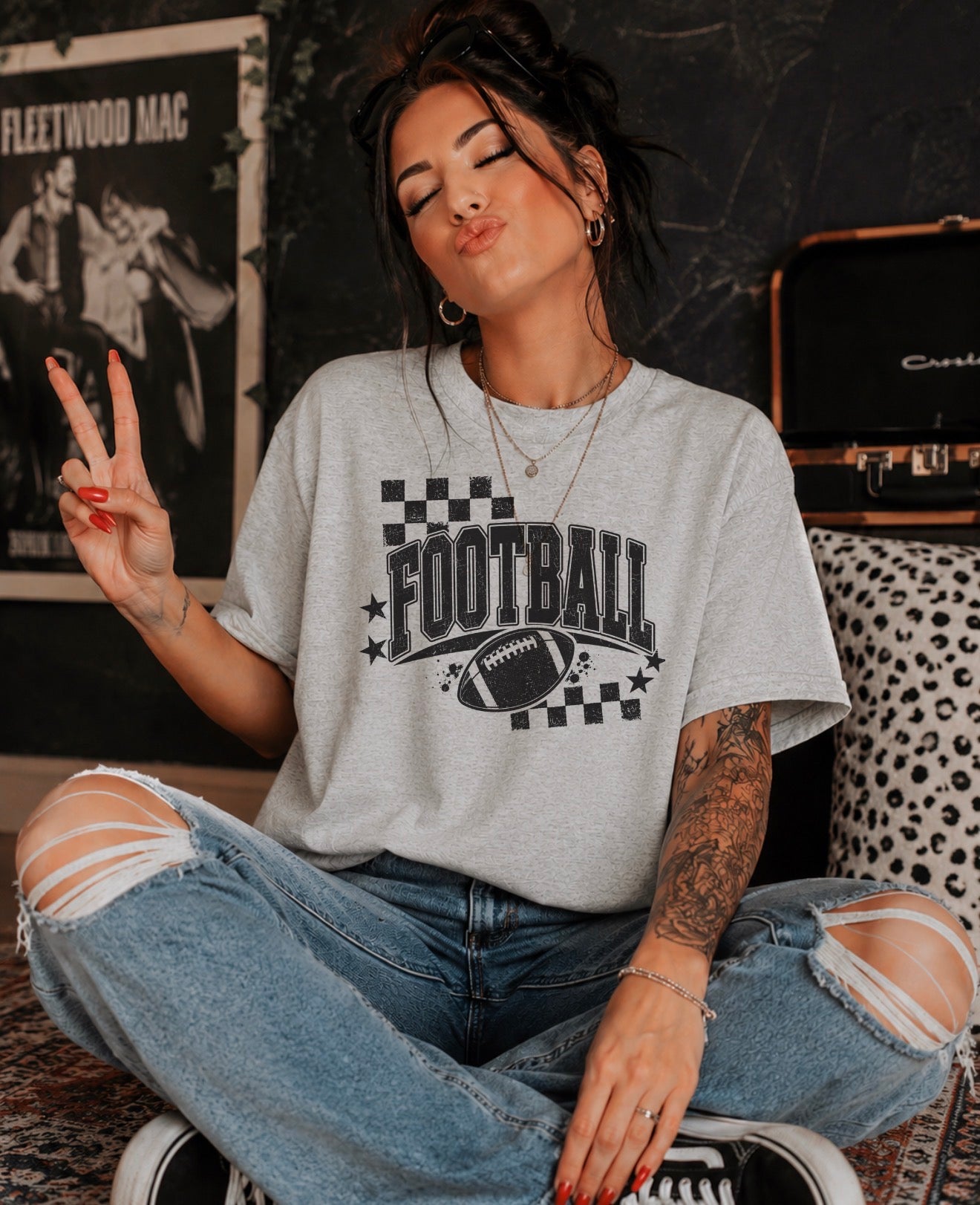 Checkered Football-graphic tee