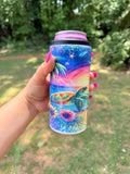 Sea turtle-skinny can koozie