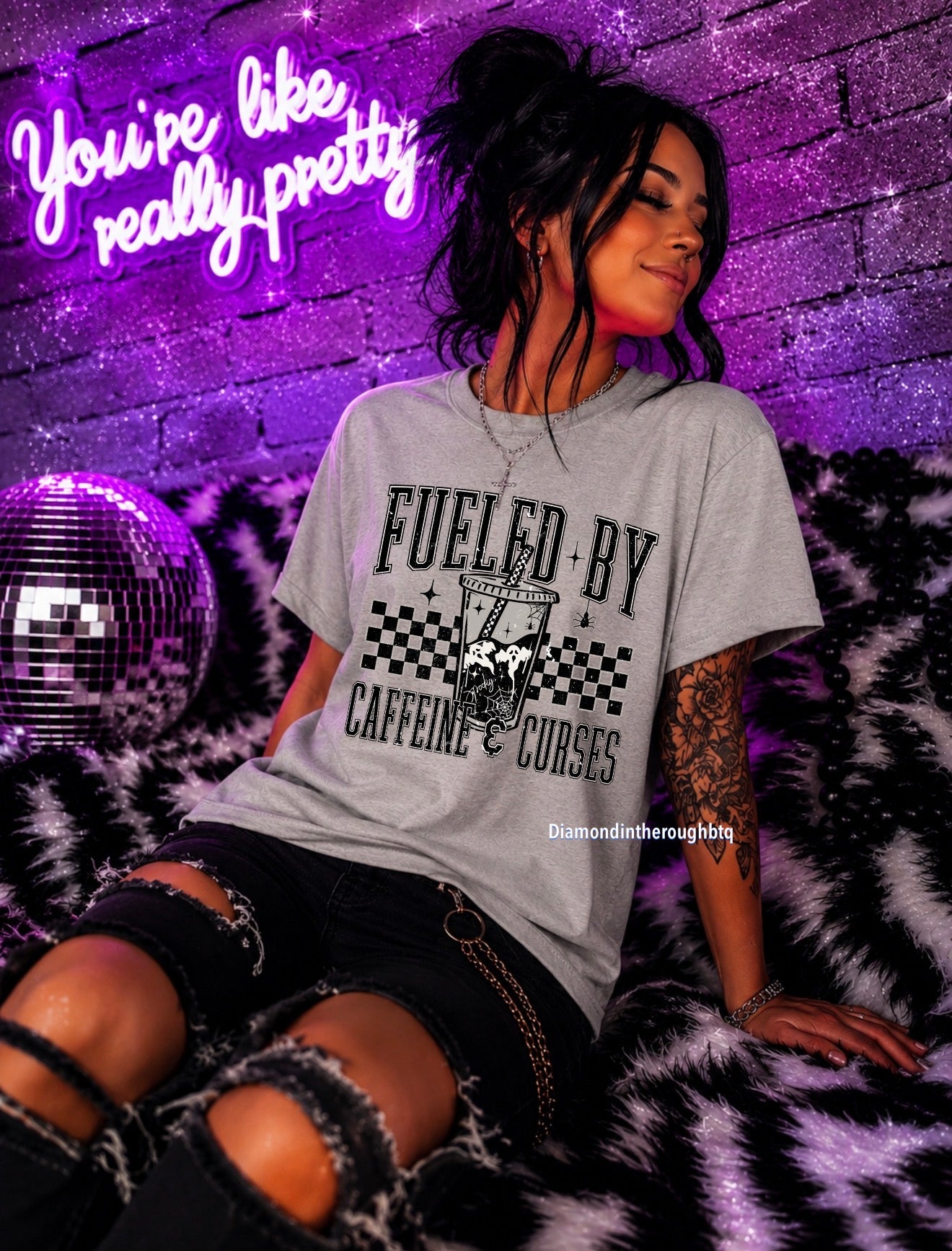 Fueled by caffeine & curses-graphic tee