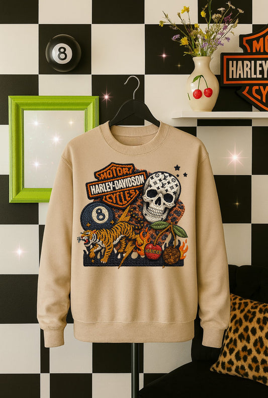 Boujee HD-faux patch sweatshirt