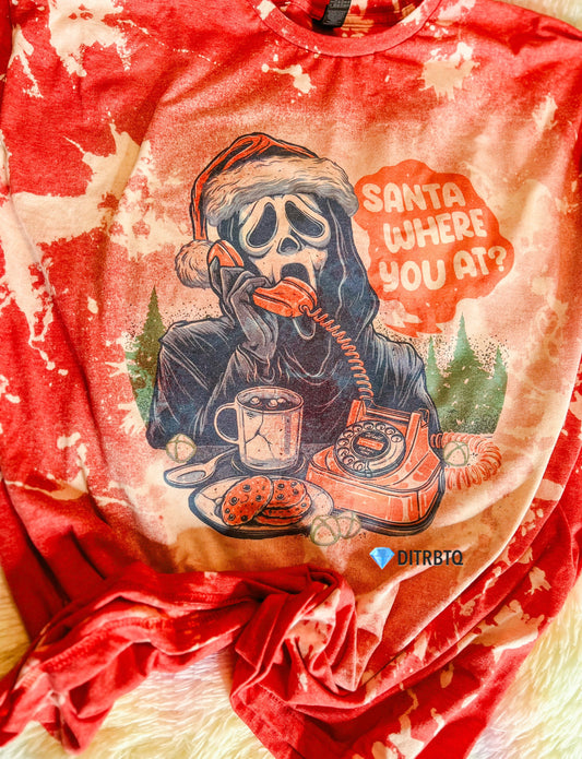 Santa, Where You At-bleached Tee