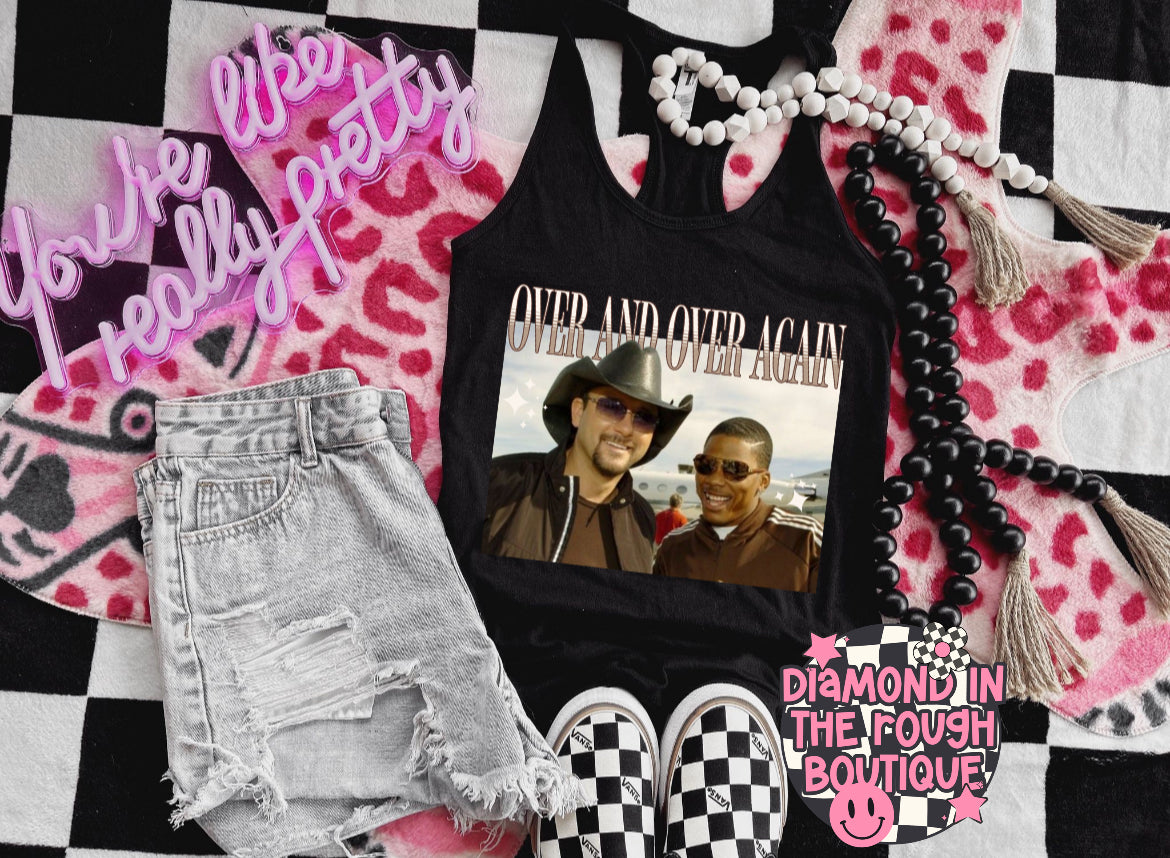 Over & over again-racer back tank