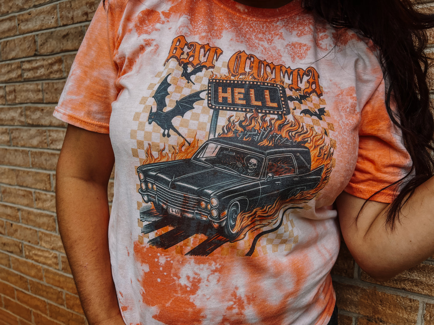 Bat Outta Hell-bleached tee