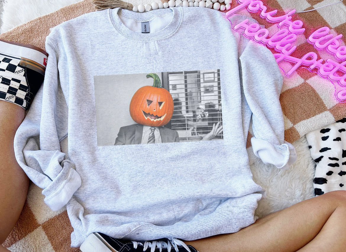 The office pumpkin head-sweatshirt