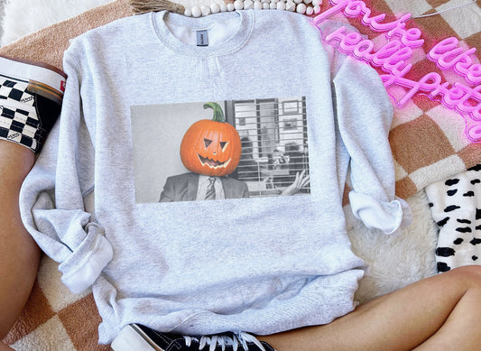 The office pumpkin head-sweatshirt