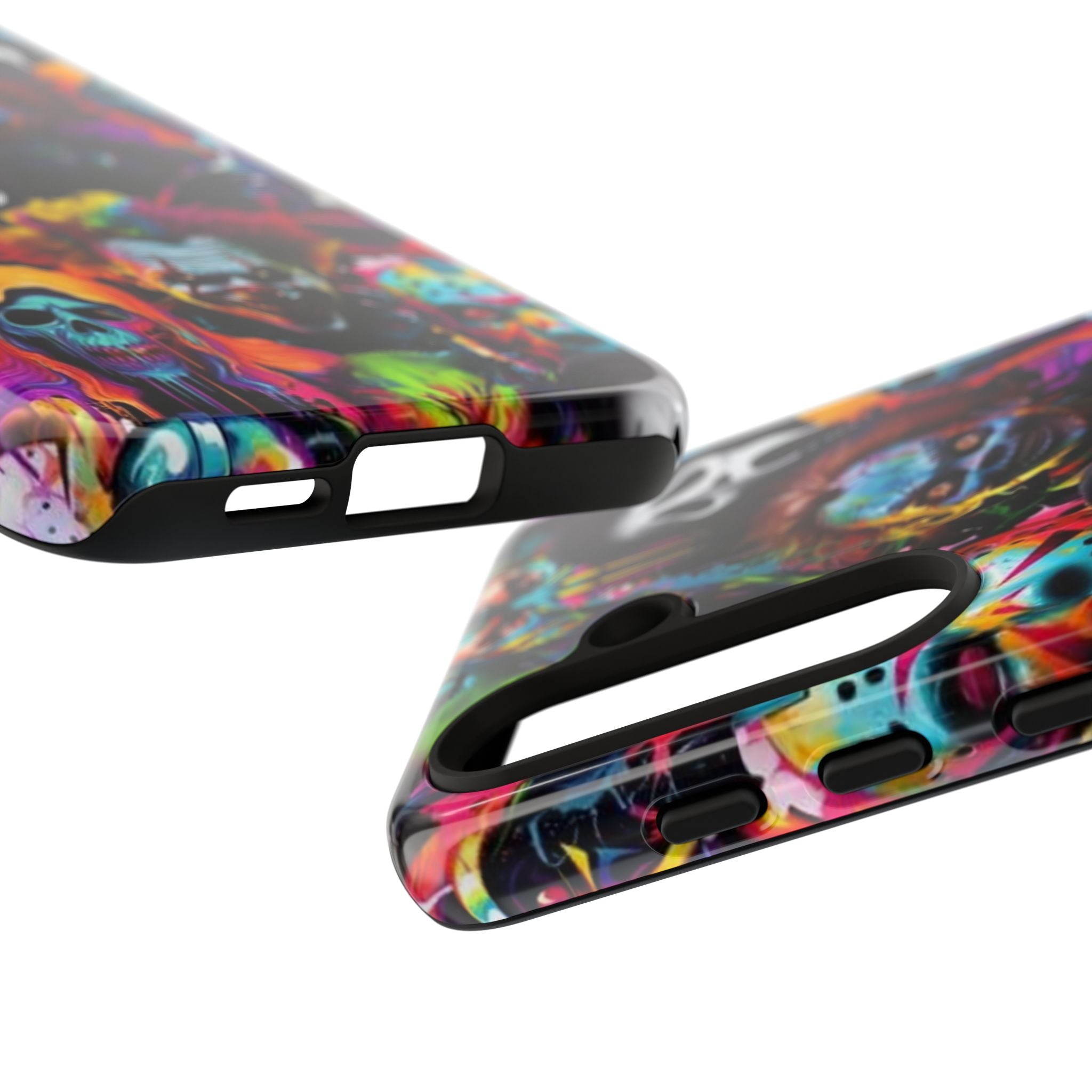 Phone Case — Neon Horror Mask Collage (Scream, Jason, Clown)