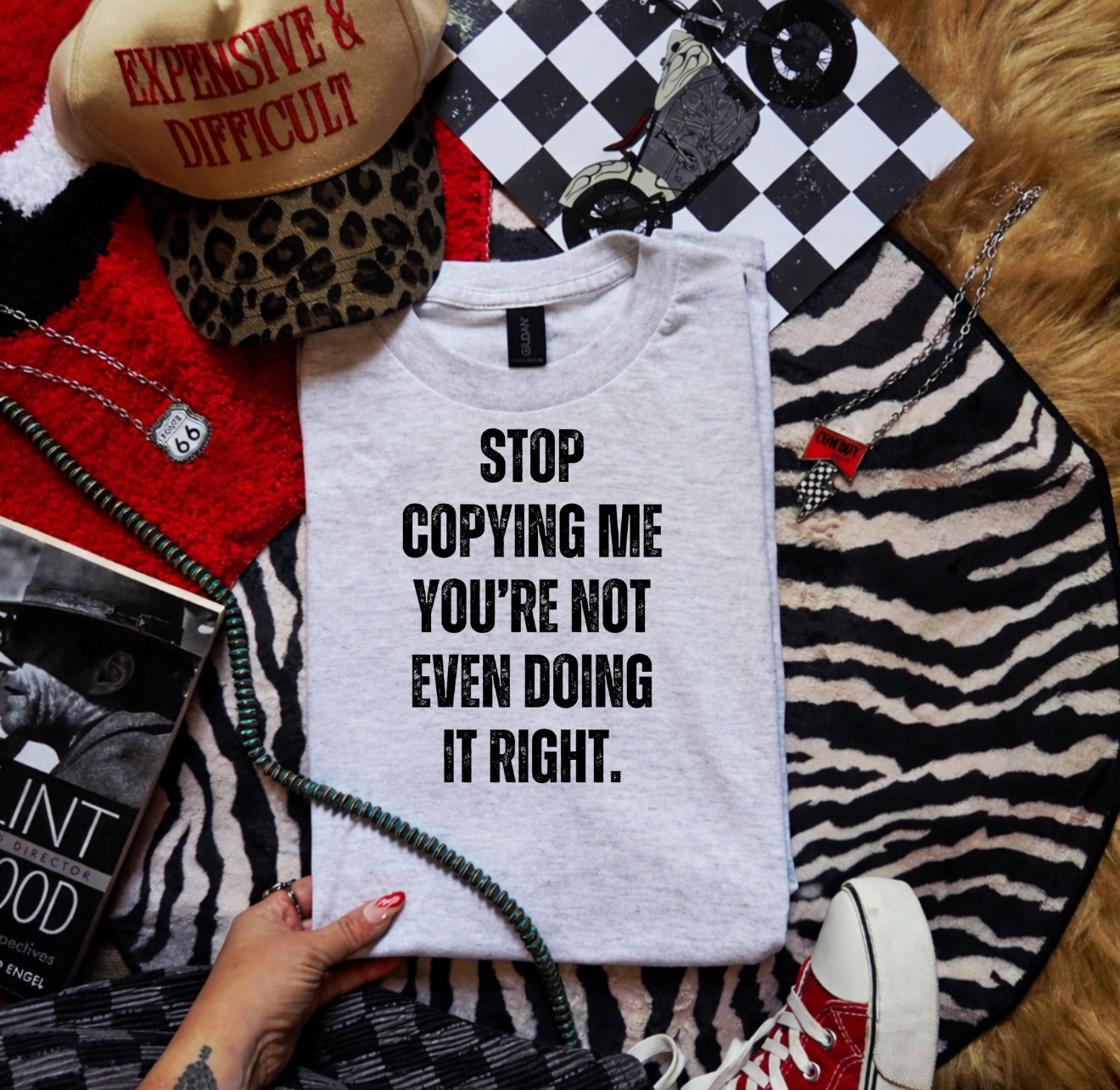 Stop copying me-graphic tee