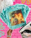 barbieee in flames-comfort color tee