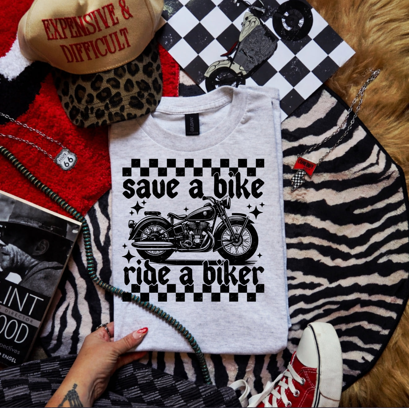 Save a bike ride a biker-graphic tee
