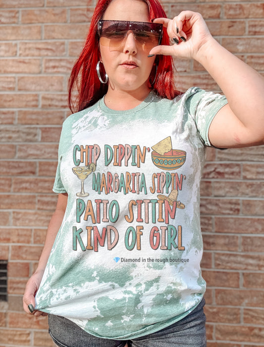 Chip Dippin, Margarita sippin’-bleached tee