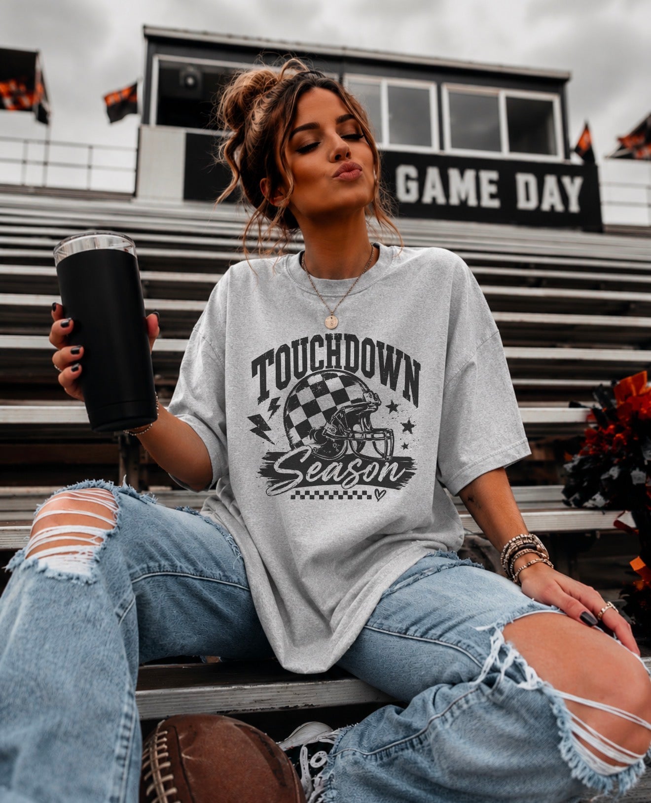 Touchdown season checkered -graphic tee