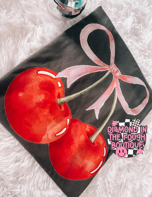 Cherry Bows-Comfort Color Tee