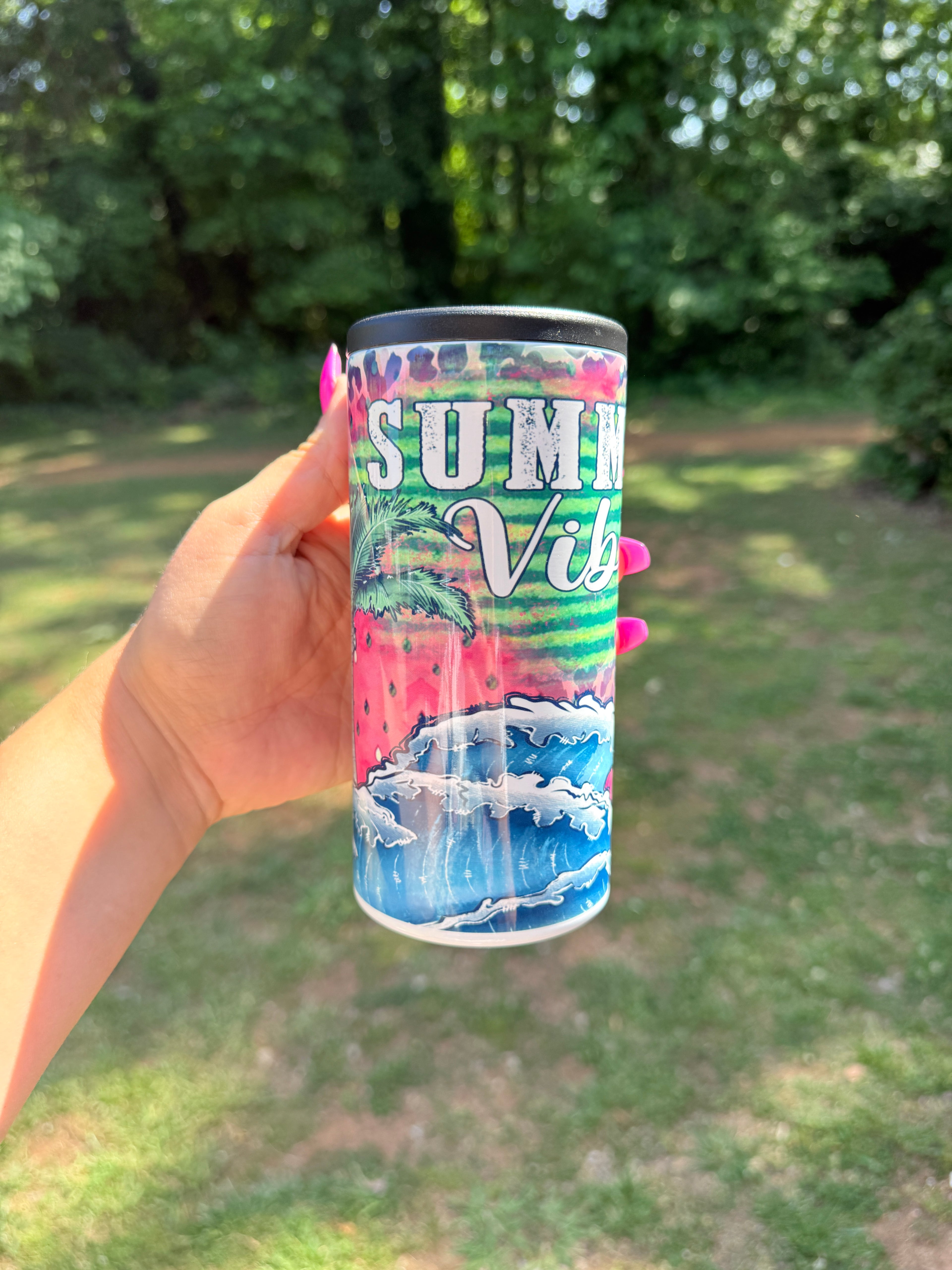 Summertime  -skinny can koozie (Copy 2)