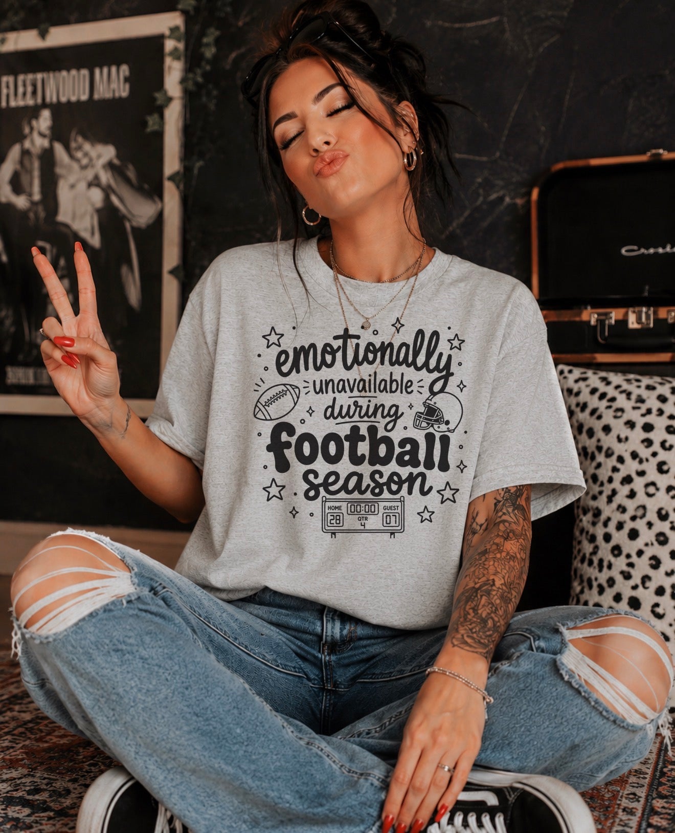 Emotionally unavailable during Football season-graphic tee