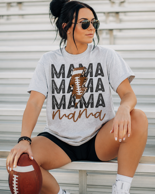 Football Mama- ash grey graphic tee