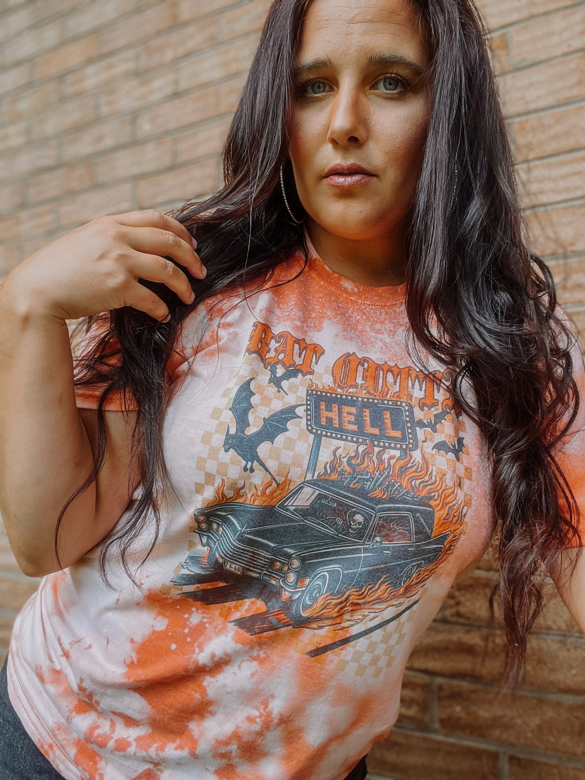 Bat Outta Hell-bleached tee