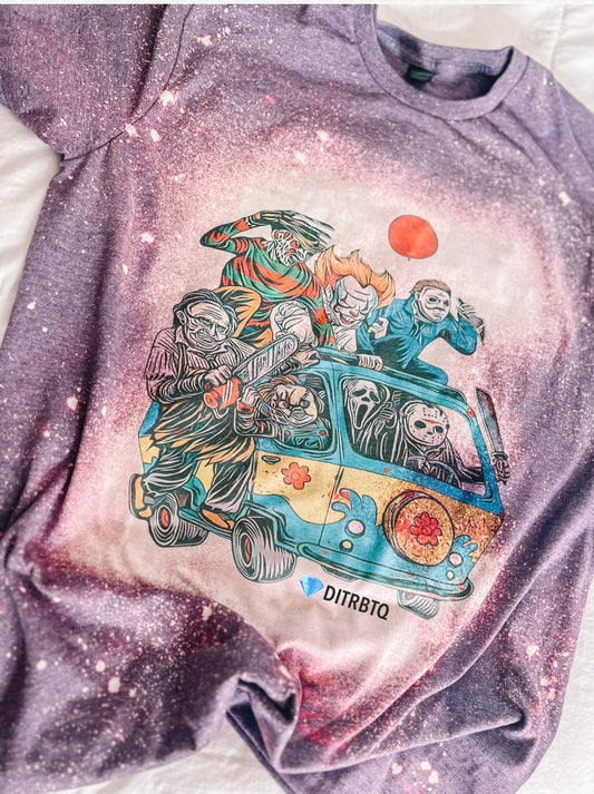 Scooby Van Horror-Bleached tee