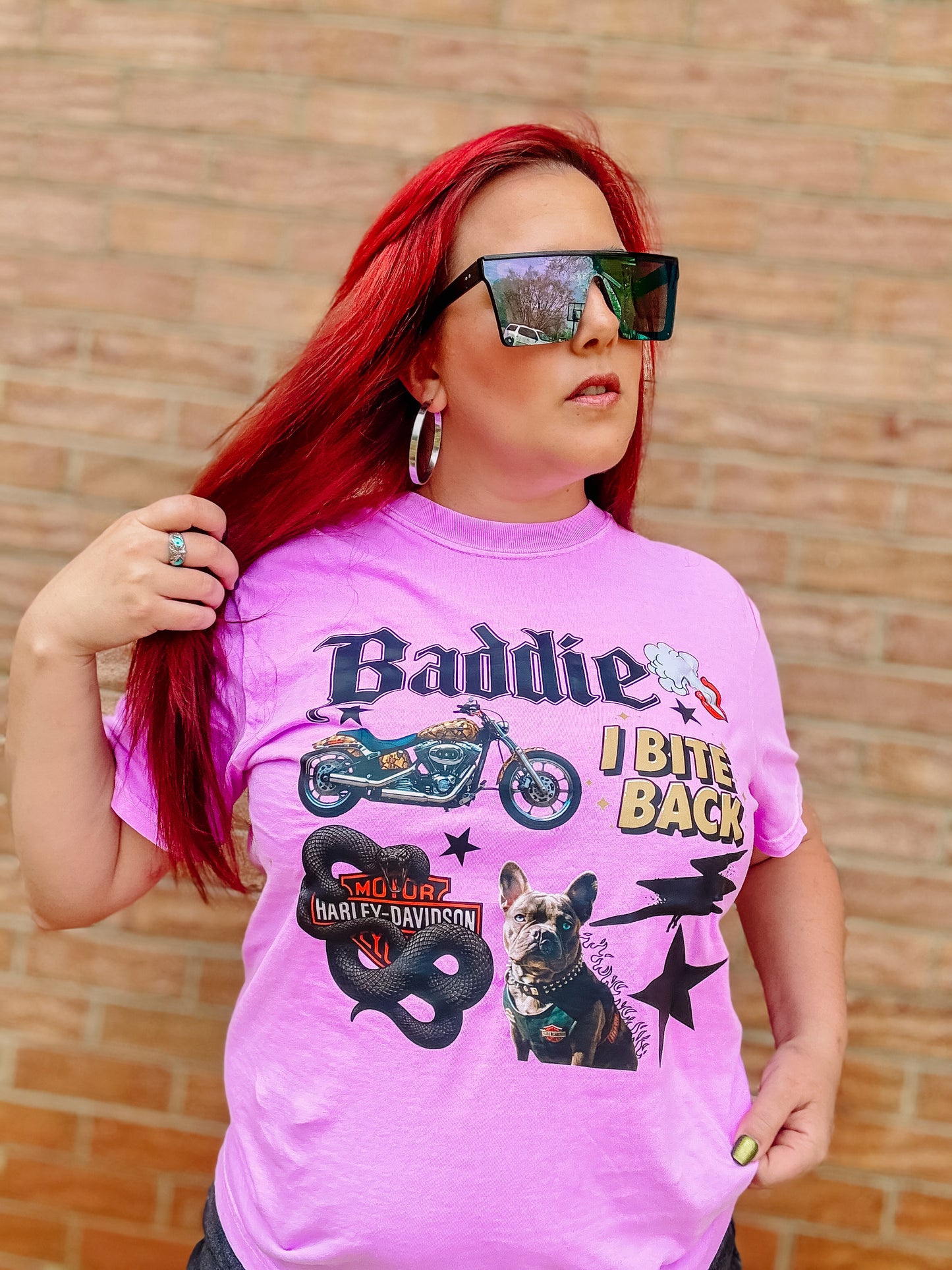 Baddie HD collage-graphic tee