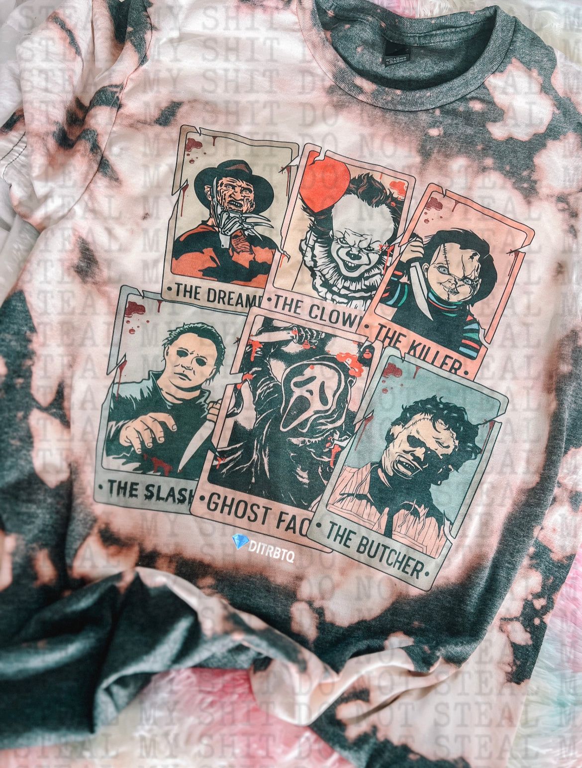 Horror tarot cards-bleached tee
