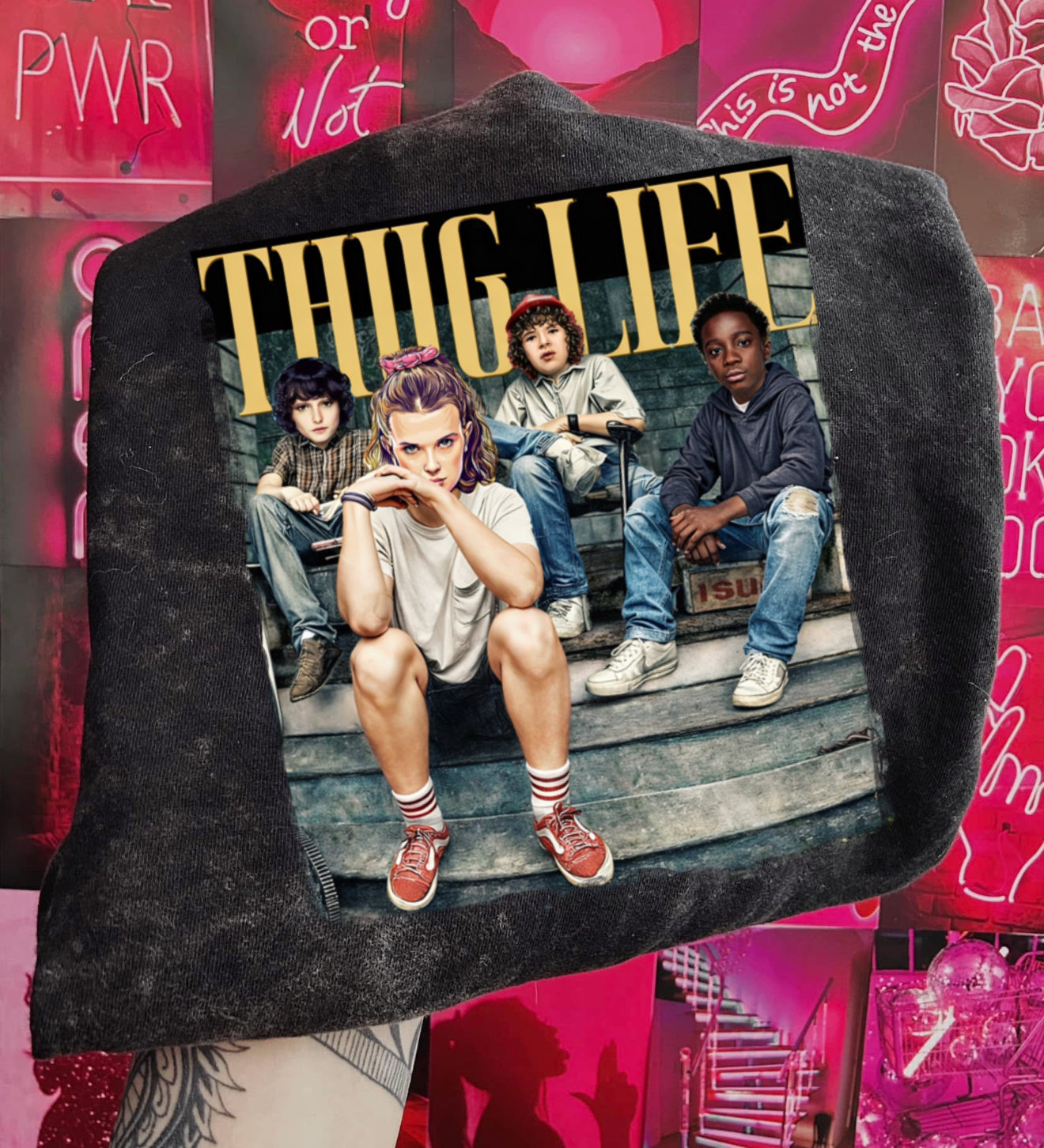 Thug Life Stranger Things-Comfort Color Tee