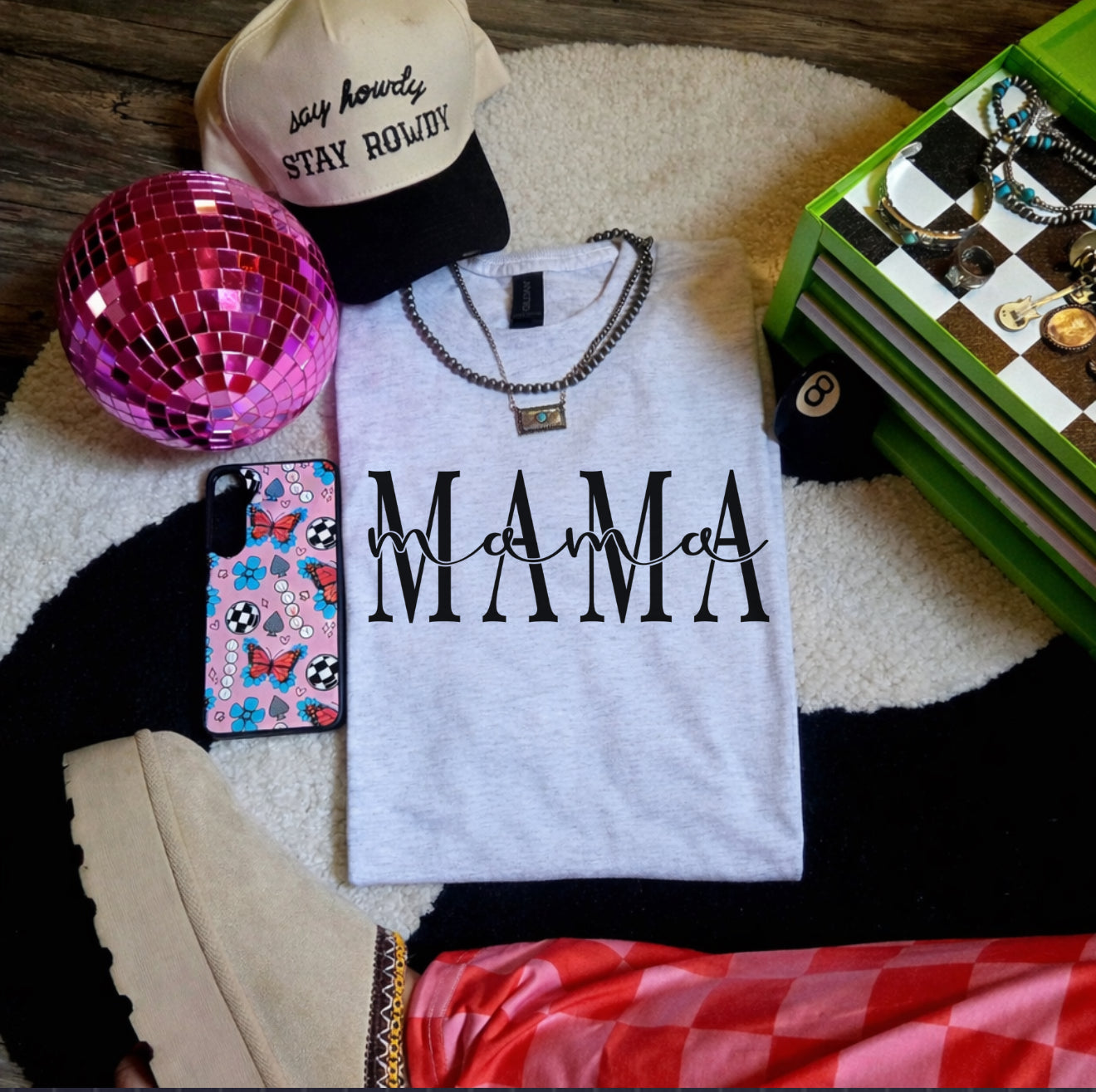 Mama w/cursive-graphic tee