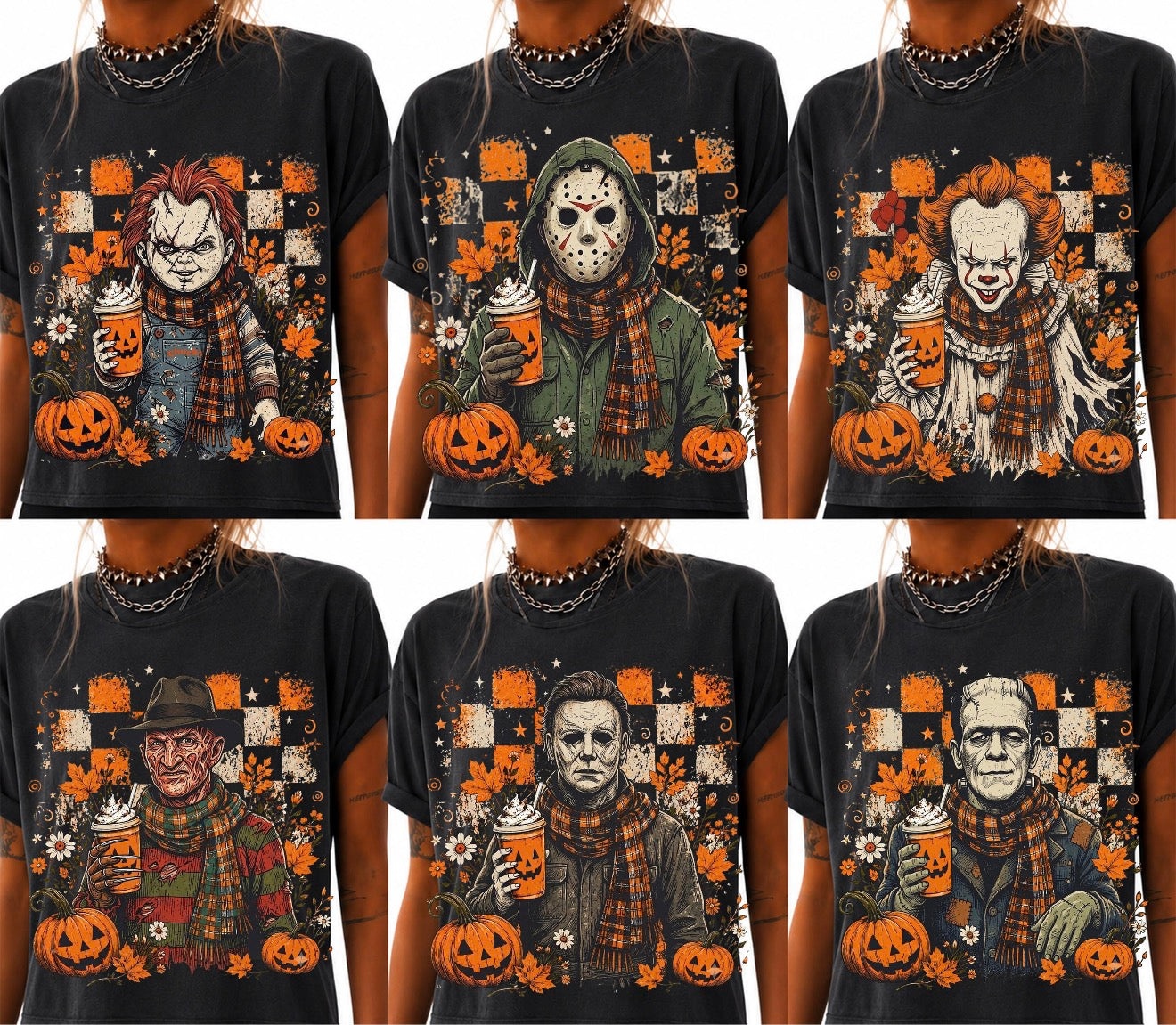 Coffee Halloween Guys-BLACK graphic tee