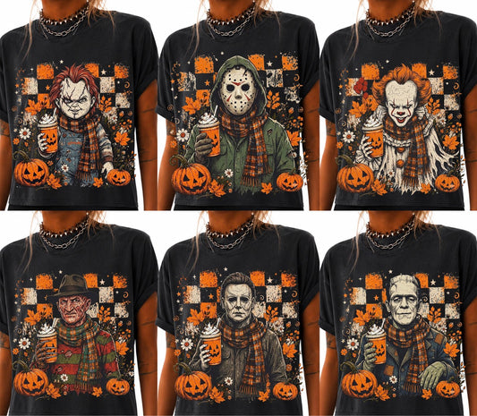 Coffee Halloween Guys-BLACK graphic tee