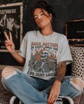 Rock bottom is cozy-graphic tee