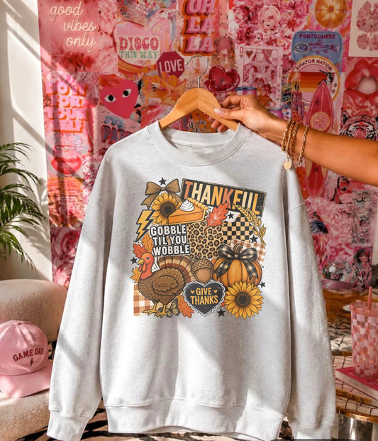 Thankful collage-sweatshirt