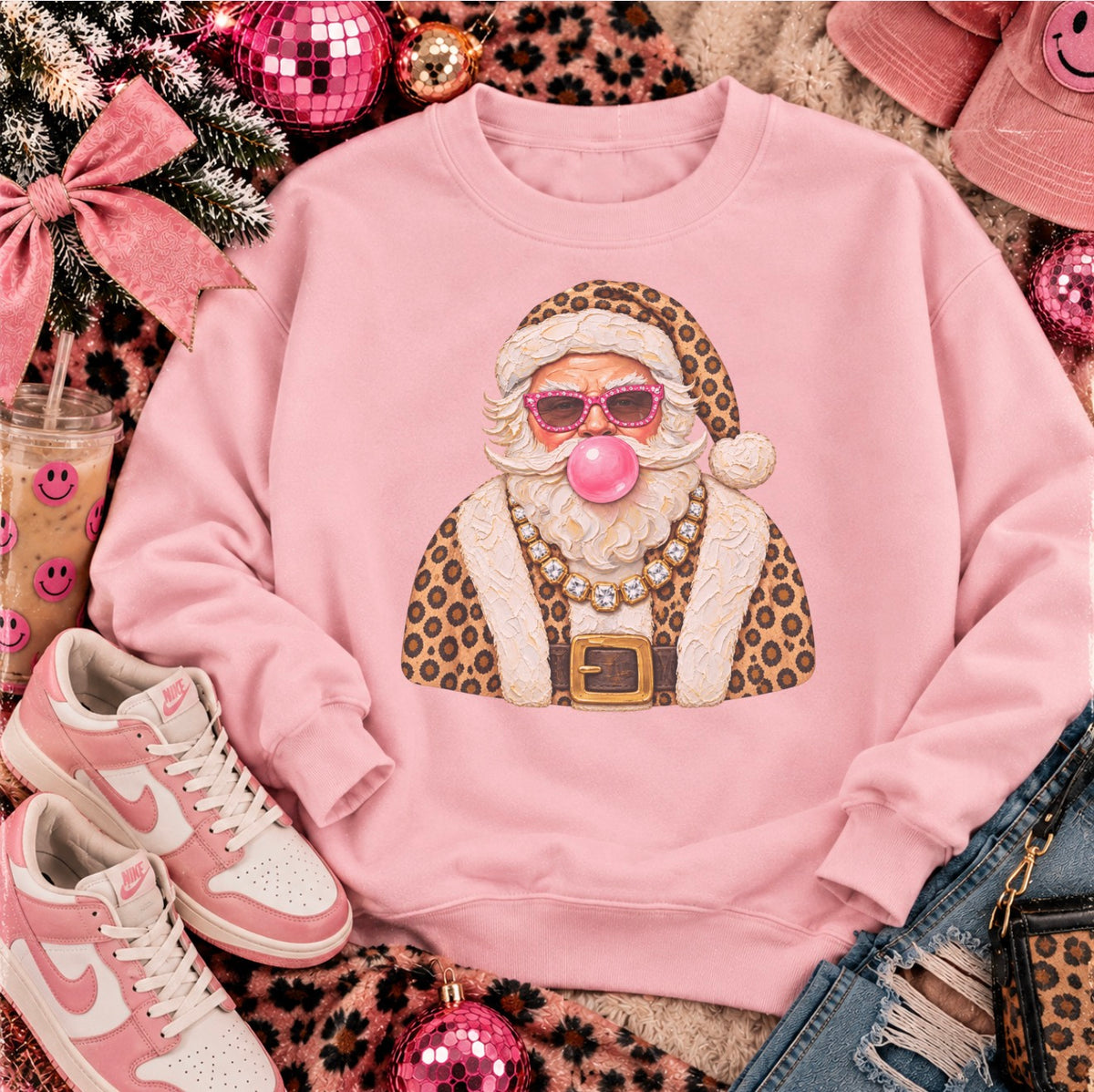 Blingy bubble gum Santa-sweatshirt