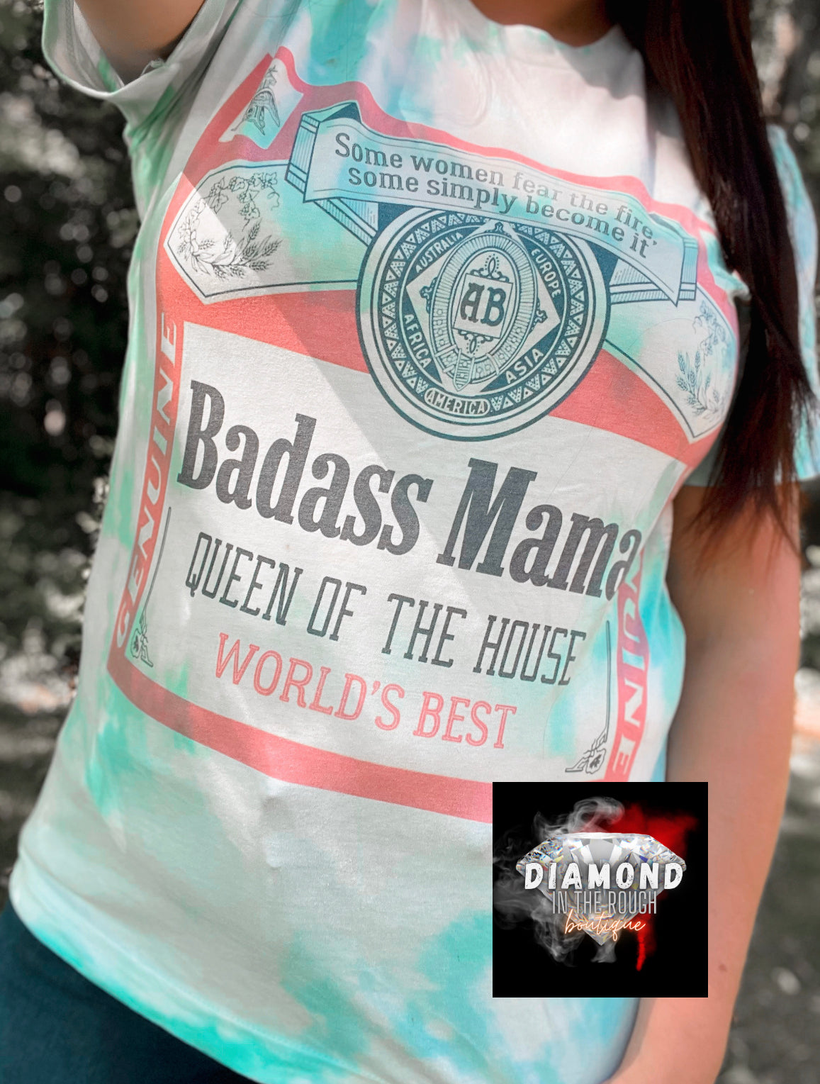 Badass mama-Bleached Tee